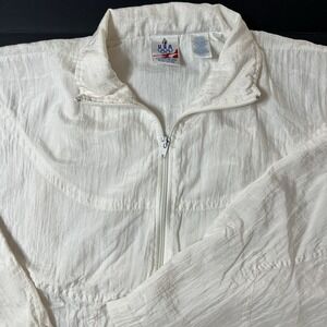 Vintage USA Olympics Official Jacket White JCpenney 80s 90s Embroidered Logo